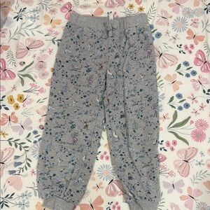 Janie and Jack Gray Sweatpants with Floral Print